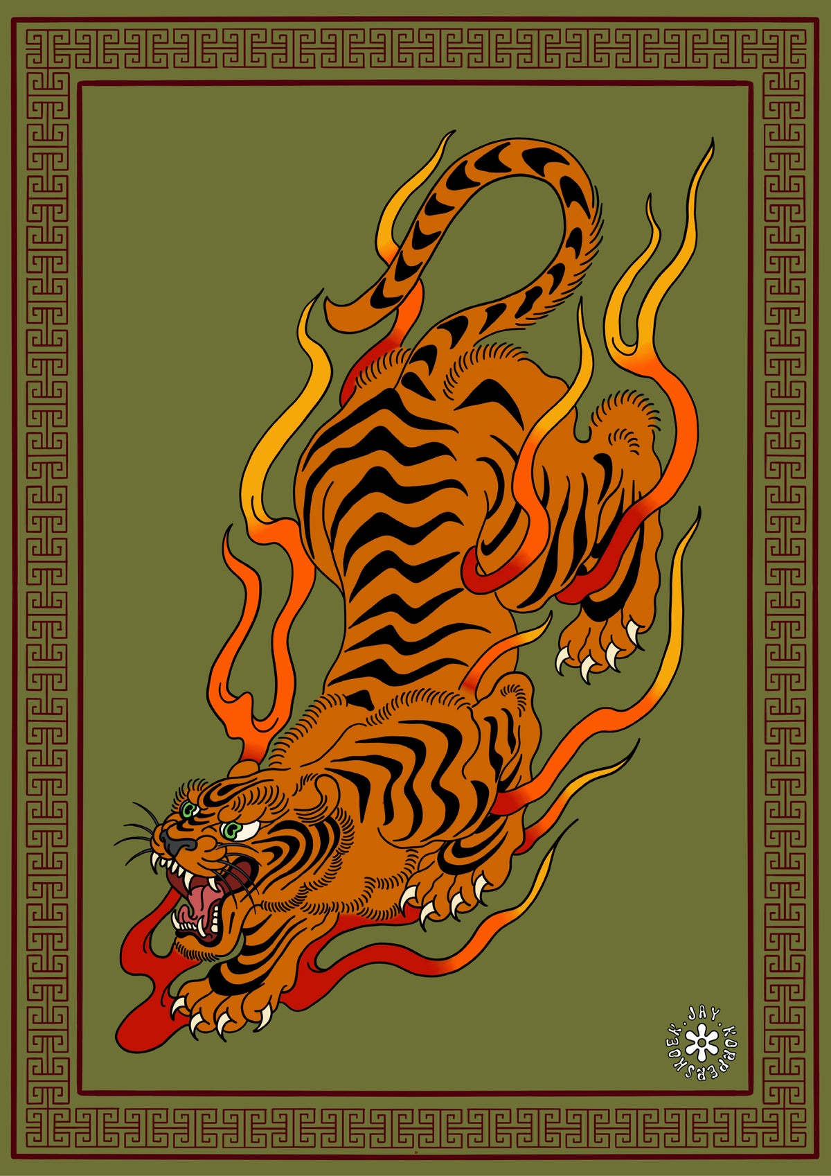 Flaming tiger
